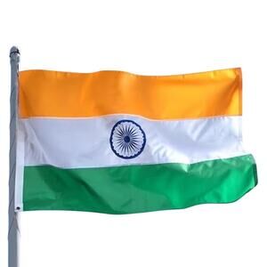 India Flag 3×5 ft Nylon Sewn Stripes Embroidered Ashoka Chakra Brass Grommets
